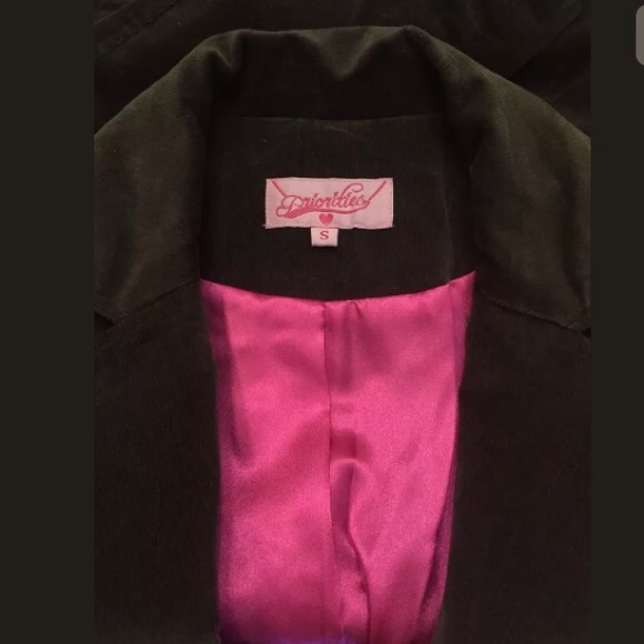 PRIORITIES BROWN CORDUROY CRYSTAL BUTTON BLAZER - Picture 7 of 8